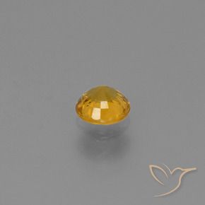 Zaffiro Arancio-Oro naturale da 0.61 ct, Rotondo, VVS-VS