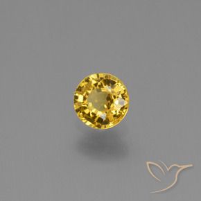 Zaffiro Dorato naturale da 0.65 ct, Rotondo, VVS-VS
