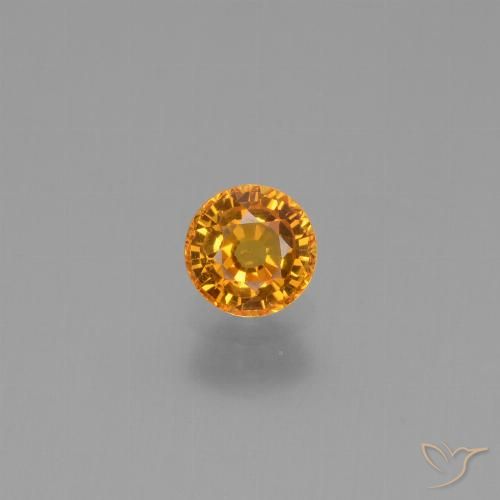 0.60ct Naturale Albicocca Arancia Zaffiro, Rotondo, VVS-VS