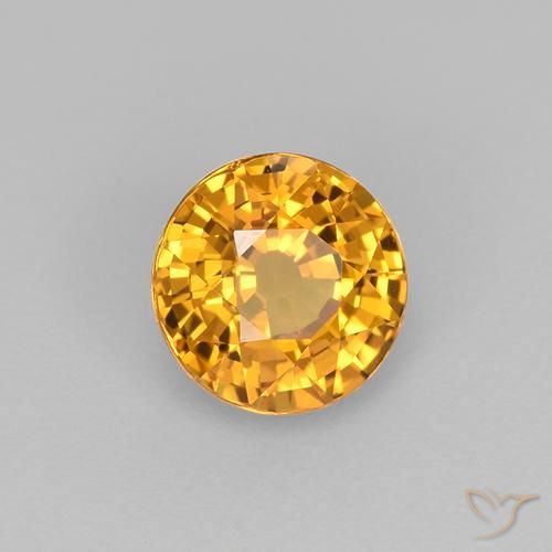 Zaffiro Arancio Dorato Profondo naturale da 0.83 ct, Rotondo, VVS-VS