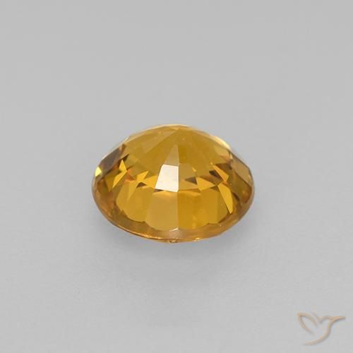 Zaffiro Arancio Dorato Profondo naturale da 0.83 ct, Rotondo, VVS-VS