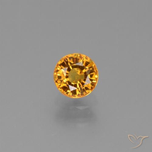 0.90ct Naturale Arancio intenso-OroG Zaffiro, Rotondo, VVS-VS