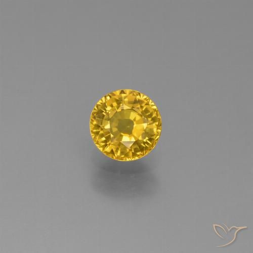 0.68ct Naturale Dorato Zaffiro, Rotondo, VVS-VS
