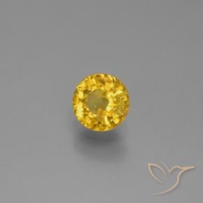 Zaffiro Dorato naturale da 0.68 ct, Rotondo, VVS-VS