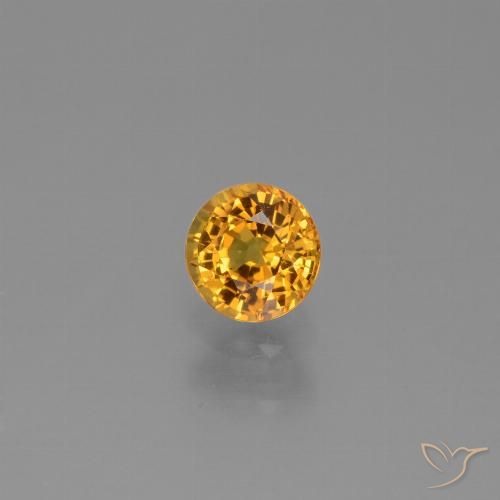 0.72ct Naturale Arancio Scuro-Oro Zaffiro, Rotondo, VVS-VS