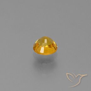 Zaffiro Arancio Scuro-Oro naturale da 0.72 ct, Rotondo, VVS-VS