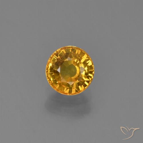0.70ct Naturale Arancio Dorato Profondo Zaffiro, Rotondo, VVS-VS