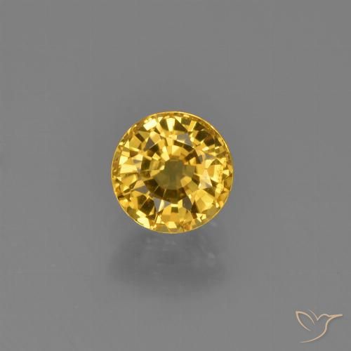 0.79ct Naturale Dorato Zaffiro, Rotondo, VVS-VS