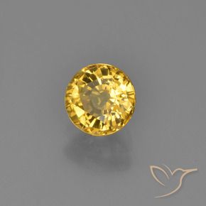 Zaffiro Dorato naturale da 0.79 ct, Rotondo, VVS-VS