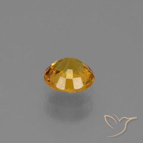 Zaffiro Arancio intenso-OroG naturale da 0.70 ct, Rotondo, VVS-VS