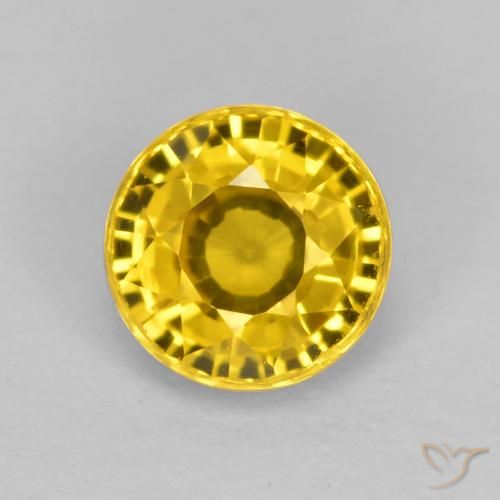 0.72ct Naturale Dorato Zaffiro, Rotondo, VVS-VS