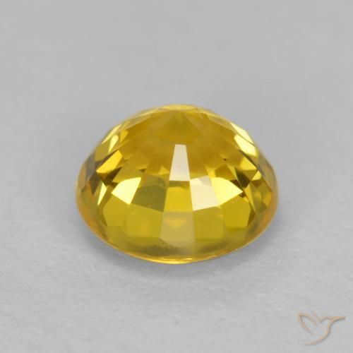 Zaffiro Dorato naturale da 0.72 ct, Rotondo, VVS-VS