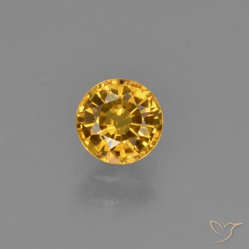 0.67ct Naturale Dorato scuro Zaffiro, Rotondo, VVS-VS