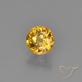 Zaffiro Dorato scuro naturale da 0.67 ct, Rotondo, VVS-VS