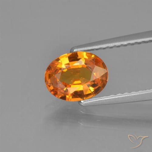 1.05ct Naturale Arancione scuro Zaffiro, Ovale, VVS-VS