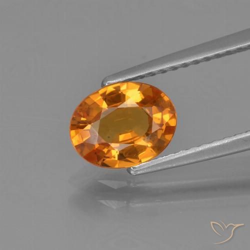 1.32ct Naturale Arancione scuro Zaffiro, Ovale, VS-SI