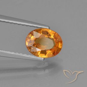 Zaffiro Arancione scuro naturale da 1.32 ct, Ovale, VS-SI