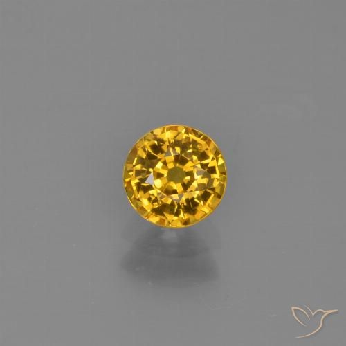 0.65ct Naturale Dorato Zaffiro, Rotondo, VVS-VS
