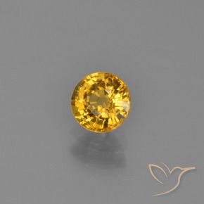 Zaffiro Dorato naturale da 0.65 ct, Rotondo, VVS-VS