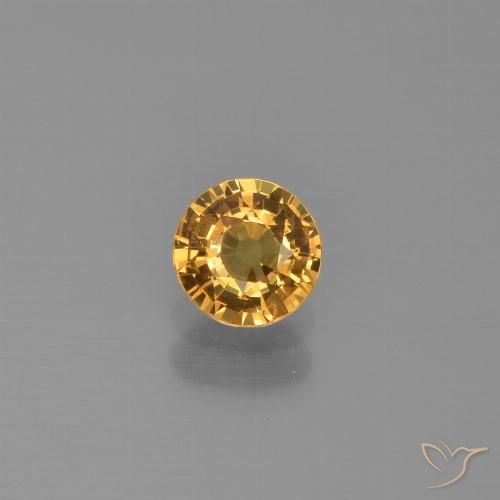 0.58ct Naturale Arancio Medio Zaffiro, Rotondo, VVS-VS