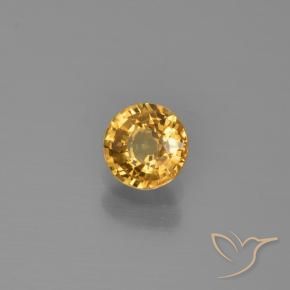 Zaffiro Arancio Medio naturale da 0.58 ct, Rotondo, VVS-VS