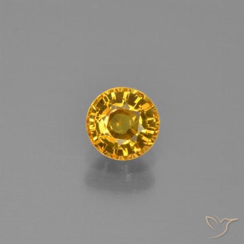 0.62ct Naturale Arancio dorato Zaffiro, Rotondo, VVS-VS
