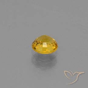 Zaffiro Arancio dorato naturale da 0.62 ct, Rotondo, VVS-VS