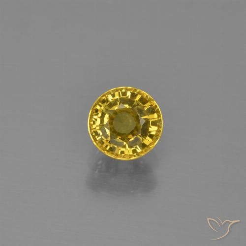 0.63ct Naturale Oro giallastro Zaffiro, Rotondo, VVS-VS
