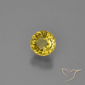 Zaffiro Oro giallastro naturale da 0.63 ct, Rotondo, VVS-VS