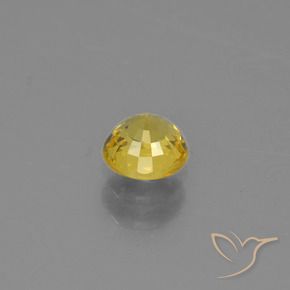 Zaffiro Oro giallastro naturale da 0.63 ct, Rotondo, VVS-VS