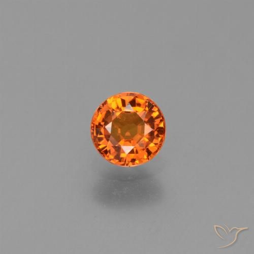 0.66ct Naturale Arancione brillante Zaffiro, Rotondo, VVS-VS