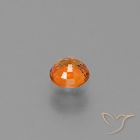 Zaffiro Arancione brillante naturale da 0.66 ct, Rotondo, VVS-VS