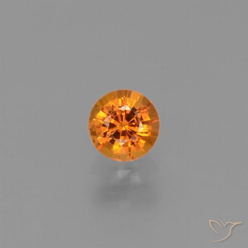 0.64ct Naturale Albicocca Arancia Zaffiro, Rotondo, VVS-VS