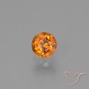 Zaffiro Albicocca Arancia naturale da 0.64 ct, Rotondo, VVS-VS