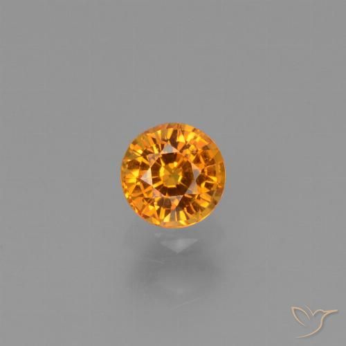 0.76ct Naturale Albicocca Arancia Zaffiro, Rotondo, VVS-VS