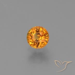 Zaffiro Albicocca Arancia naturale da 0.76 ct, Rotondo, VVS-VS