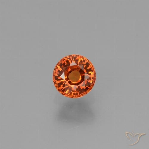 0.66ct Naturale Arancio Medio Zaffiro, Rotondo, VVS-VS