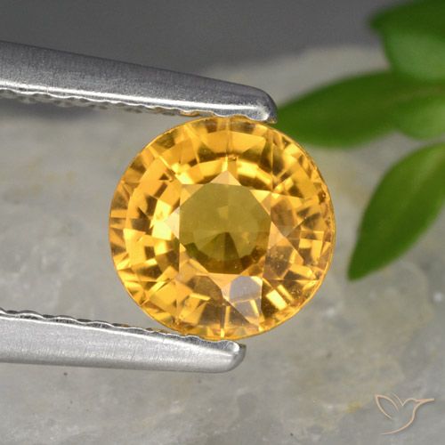 0.83ct Naturale Dorato scuro Zaffiro, Rotondo, VVS