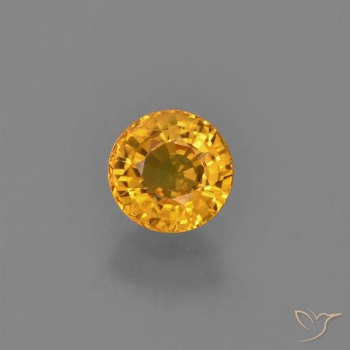 0.76ct Naturale Arancio Dorato Profondo Zaffiro, Rotondo, VVS