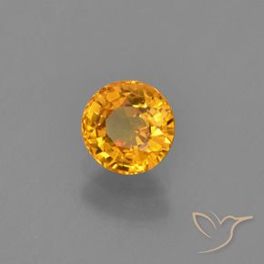 Zaffiro Arancio Dorato Profondo naturale da 0.76 ct, Rotondo, VVS
