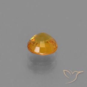 Zaffiro Arancio Dorato Profondo naturale da 0.76 ct, Rotondo, VVS