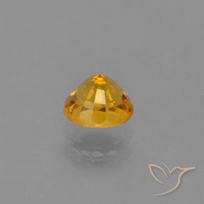 Zaffiro Arancio Dorato Profondo naturale da 0.72 ct, Rotondo, VVS