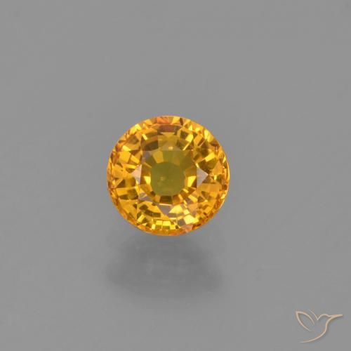0.66ct Naturale Arancio Dorato Profondo Zaffiro, Rotondo, VVS-VS