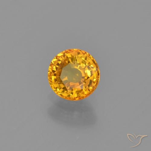 Zaffiro Arancio Dorato Profondo naturale da 0.66 ct, Rotondo, VVS-VS