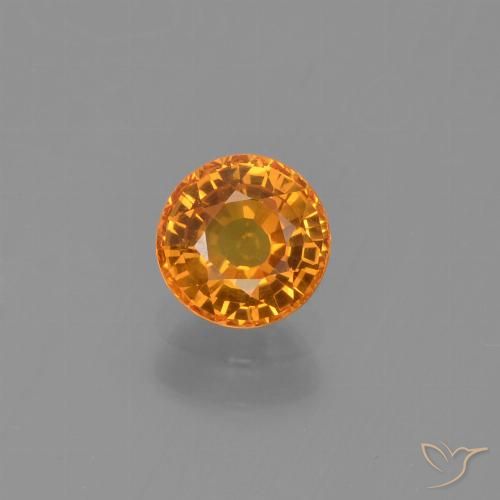 0.71ct Naturale Arancio Medio Zaffiro, Rotondo, VS