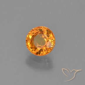 Zaffiro Arancio Medio naturale da 0.71 ct, Rotondo, VS