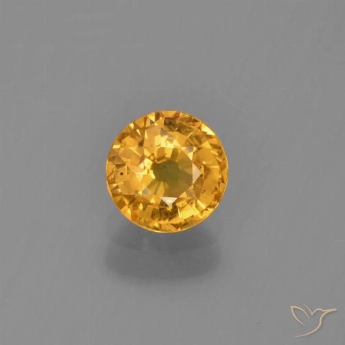 0.73ct Naturale Arancio Dorato Profondo Zaffiro, Rotondo, VS