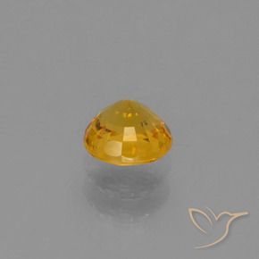 Zaffiro Dorato scuro naturale da 0.72 ct, Rotondo, VVS