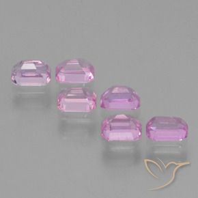 Gemme di Zaffiro Rosa porpora chiaro reale naturale da 1.74 ct, Ottagonale / Taglio smeraldo, VS
