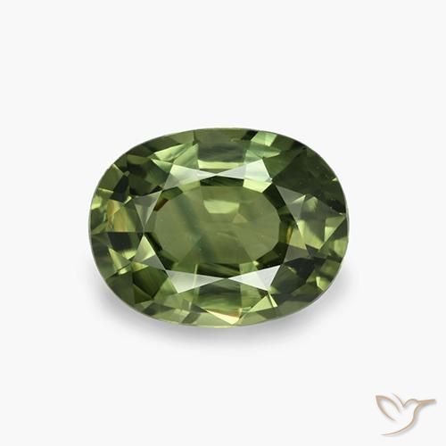 4.09ct Naturale Verde medio-scuro Zaffiro, Ovale, VVS-VS